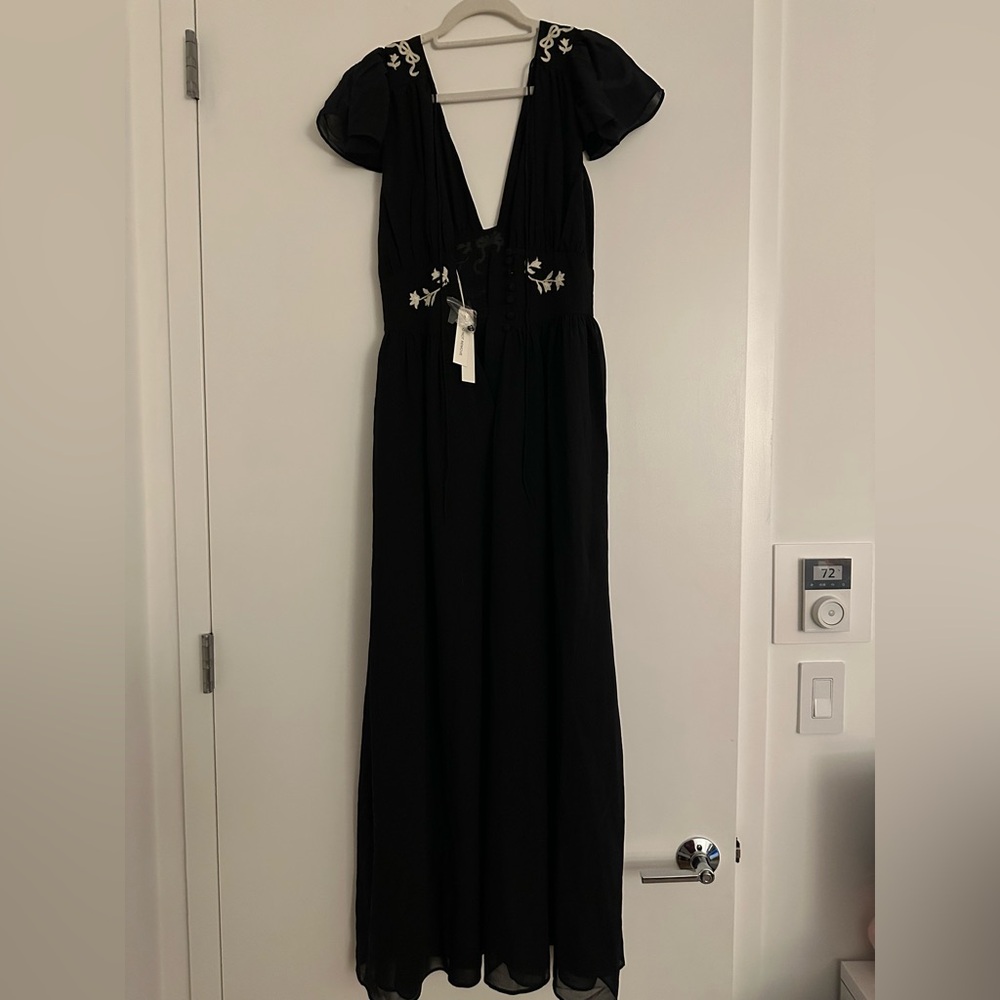 NWT For Love & Lemons Emmie Chiffon Maxi Dress - Picture 6 of 7